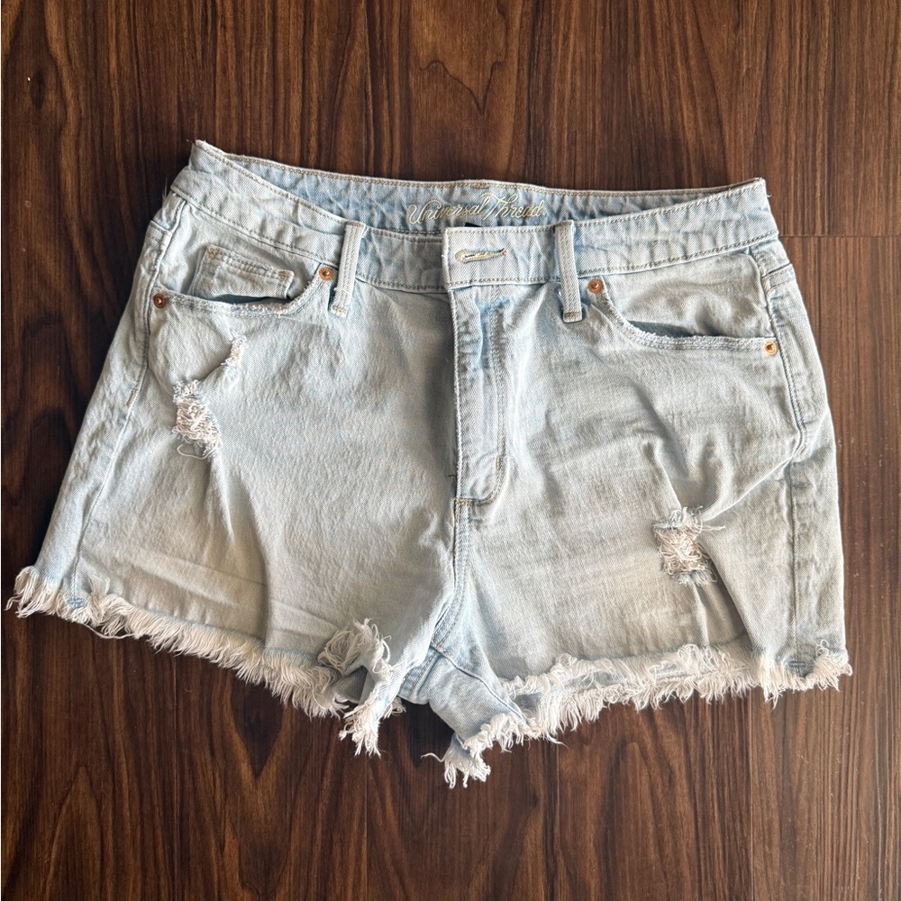 Universal Thread Blue Jean Shorts Distressed Frayed Hem